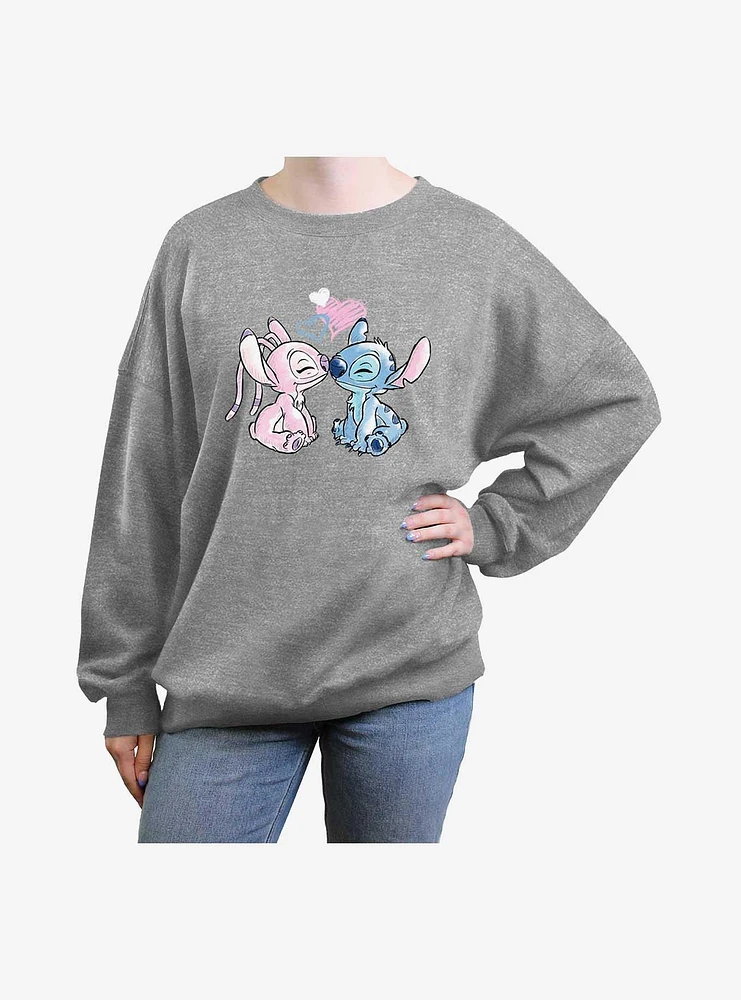 Disney Lilo & Stitch Angel Girls Oversized Sweatshirt