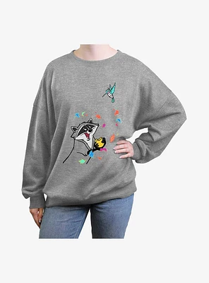 Disney Pocahontas Meeko And Flit Girls Oversized Sweatshirt