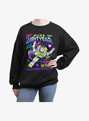 Disney Pixar Toy Story Buzz Comic Girls Oversized Sweatshirt