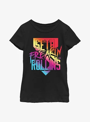 WWE Seth Freakin Rollins Multicolor Logo Youth Girls T-Shirt