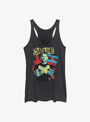 WWE CM Punk Portrait Stance Womens Tank Top