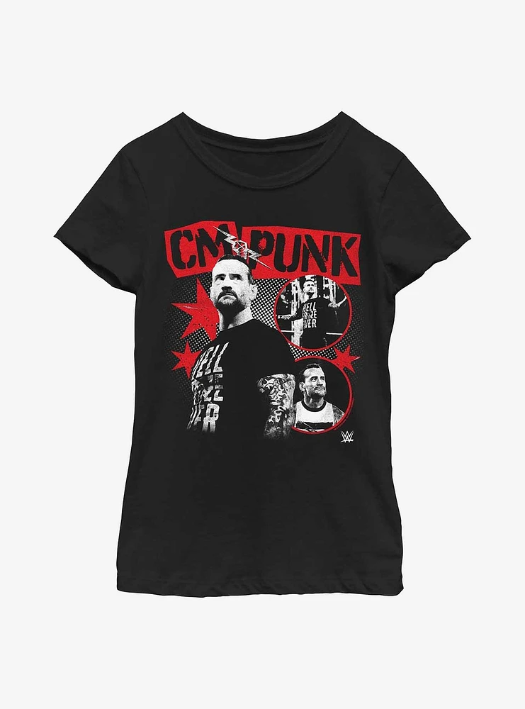 WWE CM Punk Poster Youth Girls T-Shirt