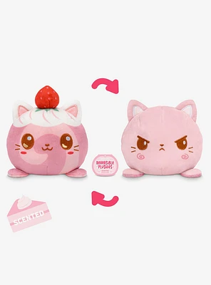 TeeTurtle Strawberry Kitty Strawberry Cake Scented 4 Inch Reversible Plush