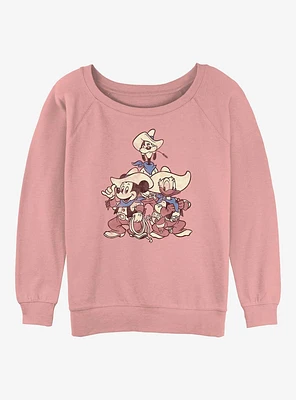 Disney Mickey Mouse Vintage Cowboys Girls Slouchy Sweatshirt