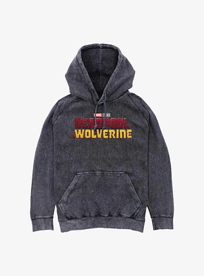 Deadpool 3 And Wolverine Logo Mineral Wash Hoodie