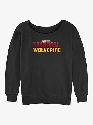 Deadpool 3 And Wolverine Logo Girls Slouchy Sweatshirt