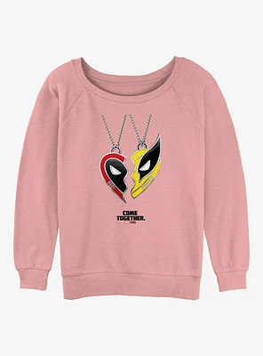 Deadpool 3 Best Friend Necklace Girls Slouchy Sweatshirt