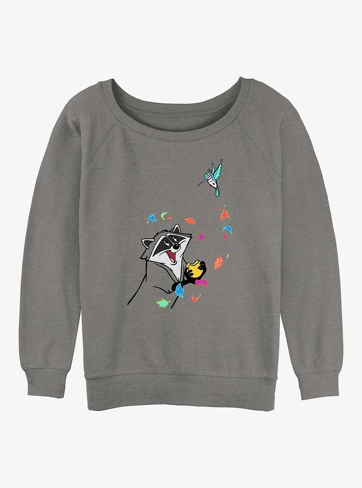 Disney Pocahontas Meeko And Flit Girls Slouchy Sweatshirt