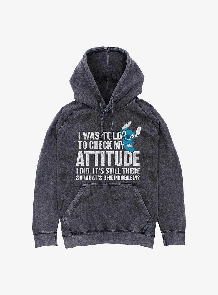 Disney Lilo & Stitch Attitude Check Mineral Wash Hoodie