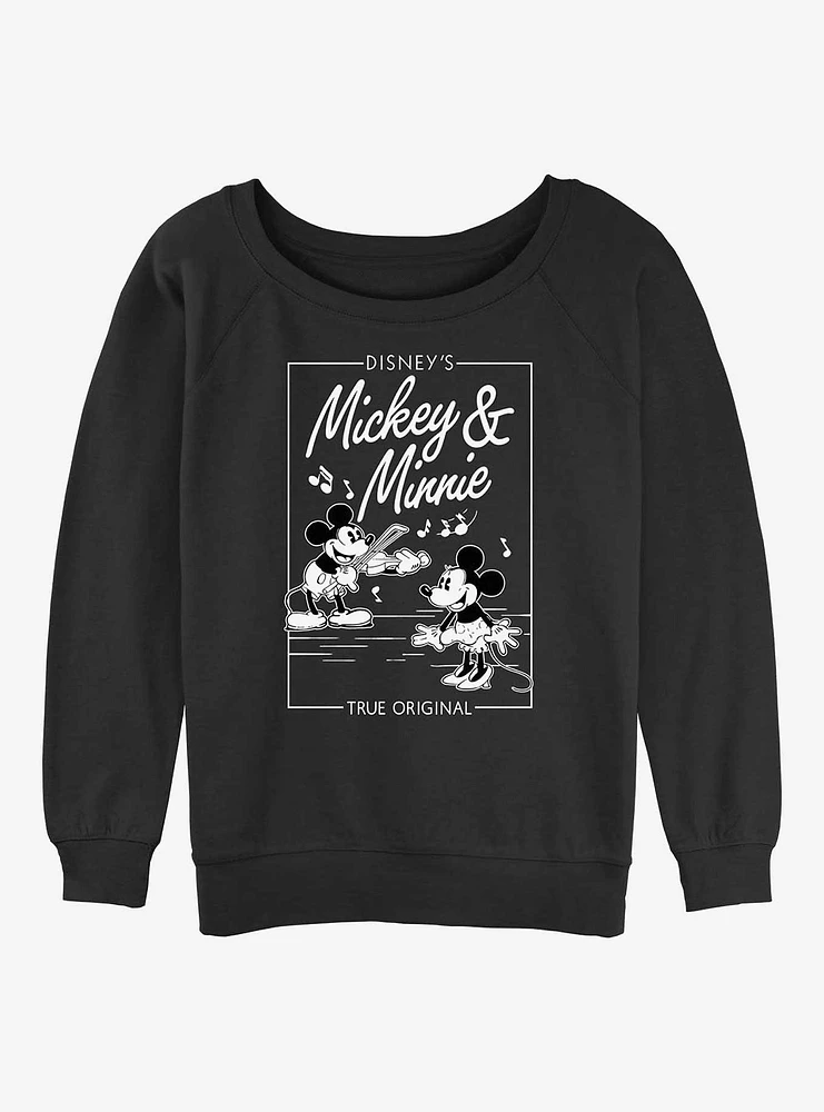 Disney Mickey Mouse And Minnie True Original Music Cover Girls Slouchy Sweatshirt