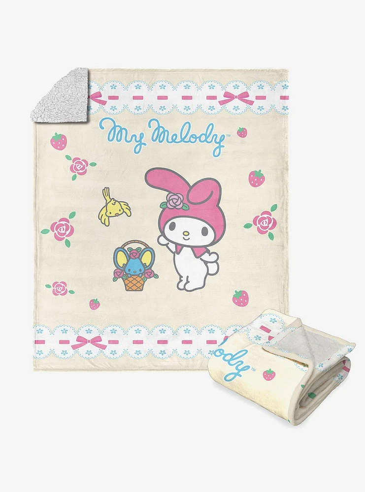 My Melody Sweet Spring Treats Silk Touch Sherpa Throw Blanket