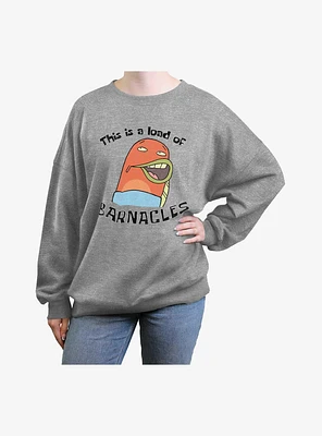 Spongebob Squarepants This Is A Load Of Barnacles Girls Oversized Sweatshirt