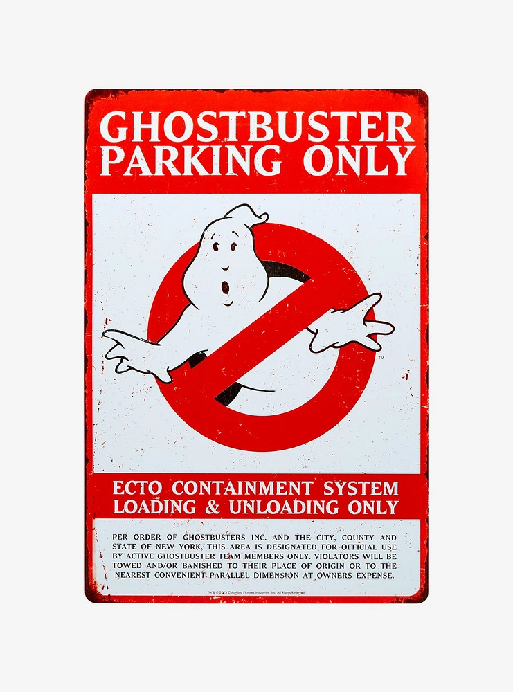 Ghostbusters Parking Only Tin Sign