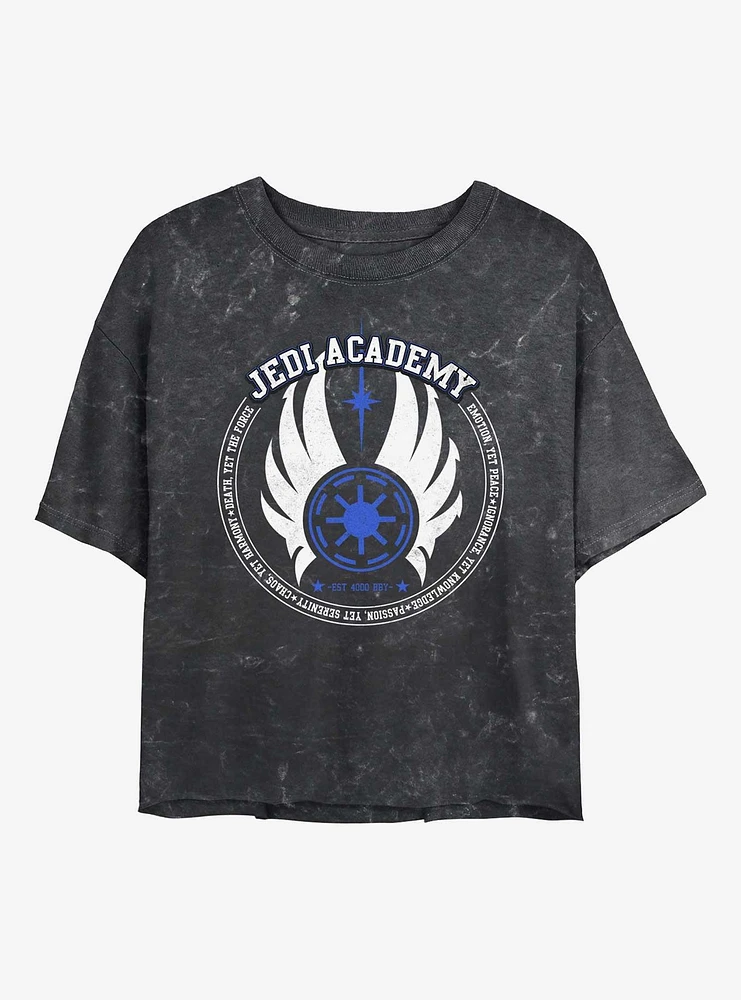 Star Wars Jedi Academy Womens Mineral Wash Crop T-Shirt