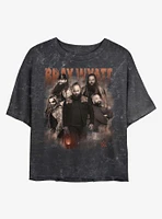 WWE Bray Wyatt Portrait Collage Mineral Wash Womens Crop T-Shirt