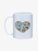 Sesame Street Cookie Monster Cookie Heart 11oz Mug