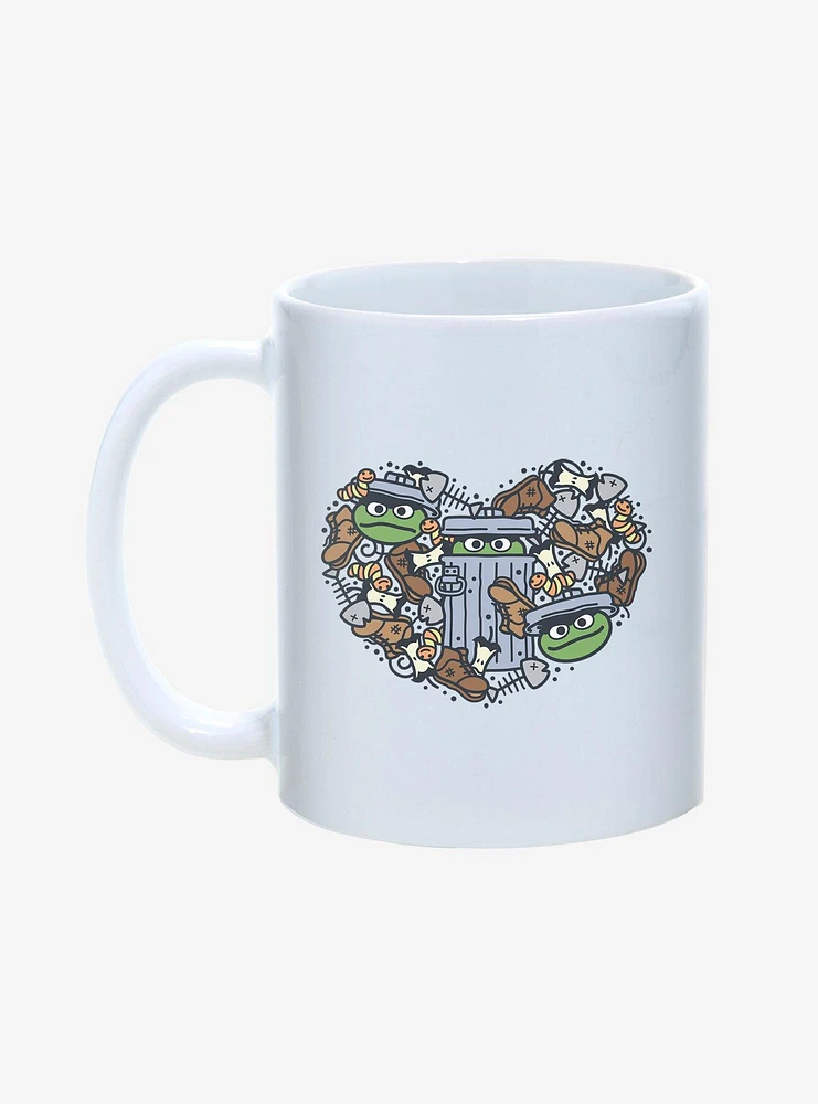 Sesame Street Oscar The Grouch Trash Heart 11oz Mug