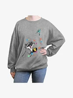 Disney Pocahontas Meeko And Flit Womens Oversized Sweatshirt