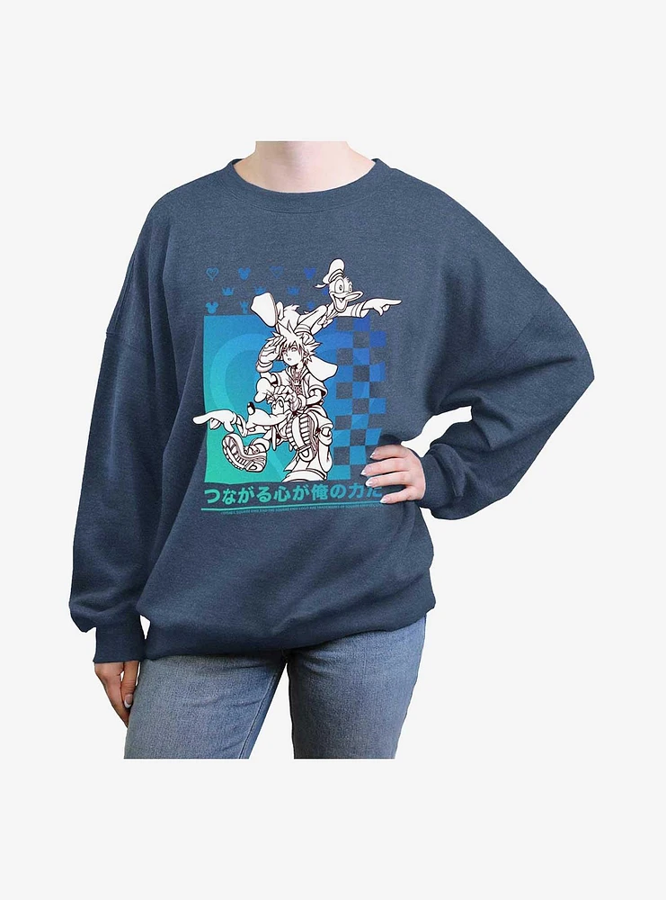 Disney Kingdom Hearts Power Friends Womens Oversized Sweatshirt