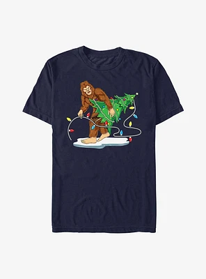 Bigfoot Stealing Christmas Tree T-Shirt