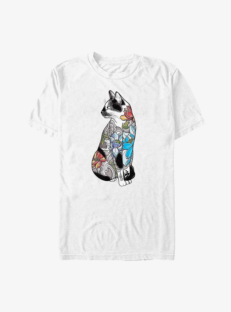 Cat Lotus Tattoo T-Shirt