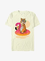 Chillin Tiger Flamingo Floatie T-Shirt