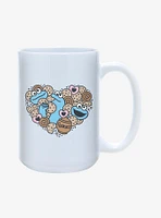 Sesame Street Cookie Monster Cookie Heart 15oz Mug