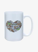 Sesame Street Oscar The Grouch Trash Heart 15oz Mug