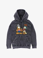 Garfield And Odie Trick Or Treat Halloween Mineral Wash Hoodie