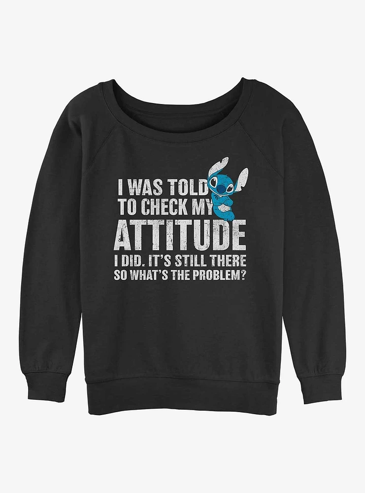 Disney Lilo & Stitch Attitude Check Womens Slouchy Sweatshirt