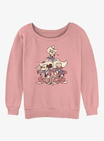 Disney Mickey Mouse Vintage Cowboys Womens Slouchy Sweatshirt