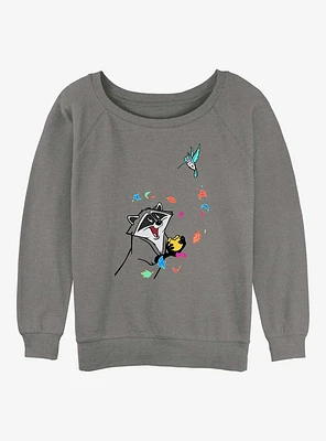 Disney Pocahontas Meeko And Flit Womens Slouchy Sweatshirt