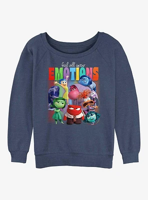 Disney Pixar Inside Out Feel Your Emotions Womens Slouchy Sweatshirt