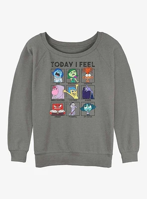 Disney Pixar Inside Out Today I Feel Chart Womens Slouchy Sweatshirt