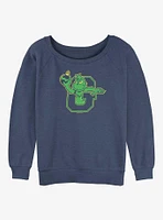 Dr Seuss Collegiate Grinch Womens Slouchy Sweatshirt