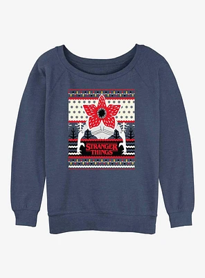 Stranger Things Demogorgon Ugly Vibe Womens Slouchy Sweatshirt