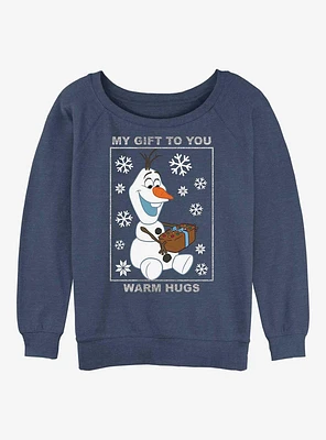 Frozen Olaf Warm Hugs Womens Slouchy Sweatshirt