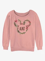 Mickey Mouse Aunt Xmas Ears Womens Slouchy Sweatshirt