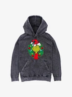 Dr Seuss Grinch Wreath Mineral Wash Hoodie