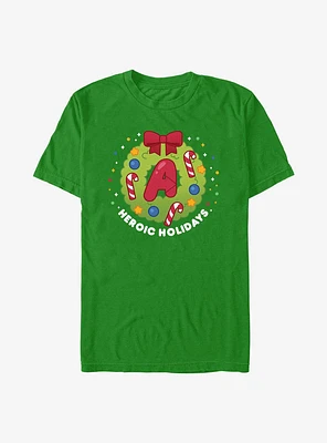 Marvel Heroic Holidays Christmas Wreath T-Shirt