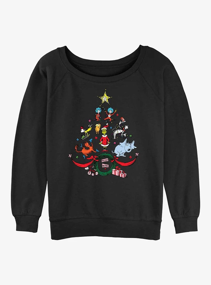 Dr Seuss Tree Womens Slouchy Sweatshirt