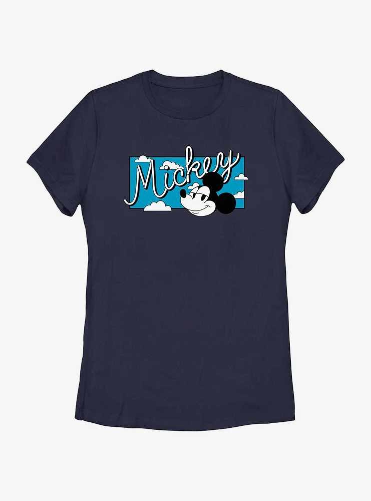 Disney Mickey Mouse Head Sky Womens T-Shirt