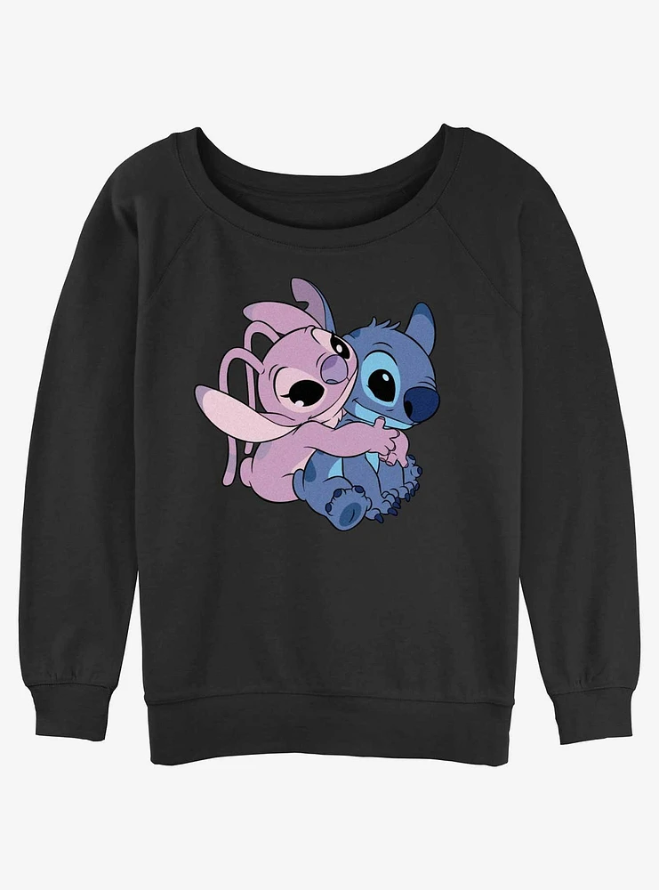 Disney Lilo & Stitch Angel Hug Womens Slouchy Sweatshirt