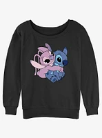 Disney Lilo & Stitch Angel Hug Womens Slouchy Sweatshirt