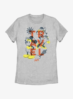 Disney Mickey Mouse With Minnie Travel Mood Womens T-Shirt