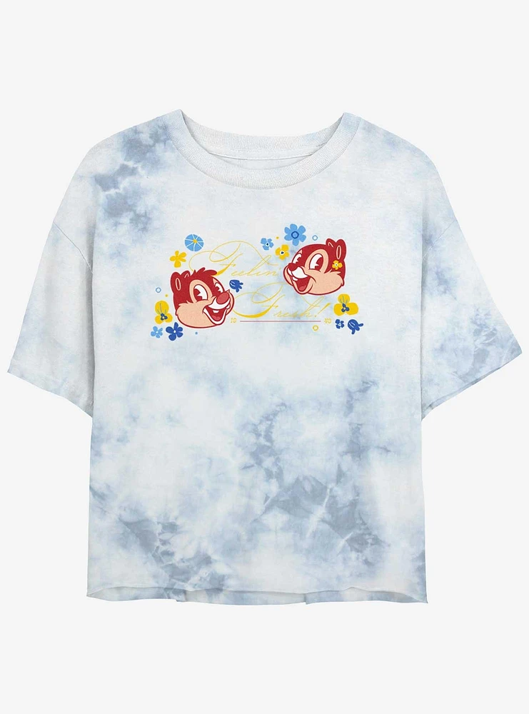 Disney Mickey Mouse Feelin Fresh Womens Tie-Dye Crop T-Shirt