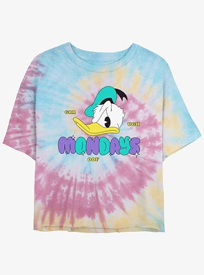 Disney Mickey Mouse Mondays Donald Womens Tie-Dye Crop T-Shirt