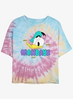 Disney Mickey Mouse Mondays Donald Womens Tie-Dye Crop T-Shirt