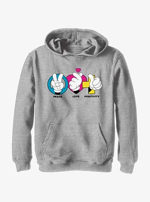 Disney Mickey Mouse Peace Love Positivity Youth Hoodie