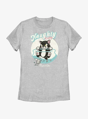 Disney Pinocchio Naughty Figaro & Cleo Womens T-Shirt